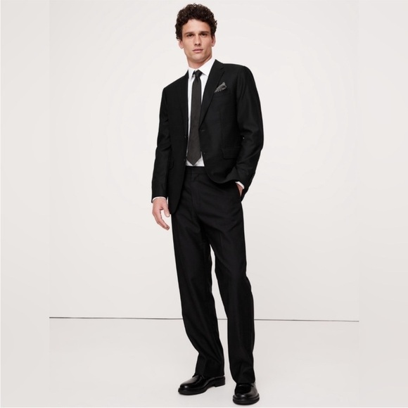 NWT! Banana Republic Black Signature Italian Hopsack Suit Pant - Picture 2 of 15